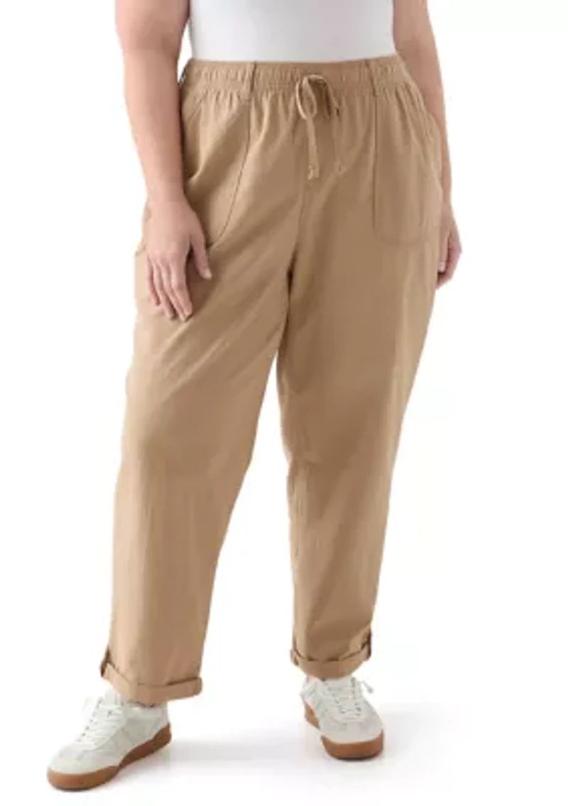 Plus Sheeting Ankle Pants