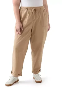 Plus Sheeting Ankle Pants