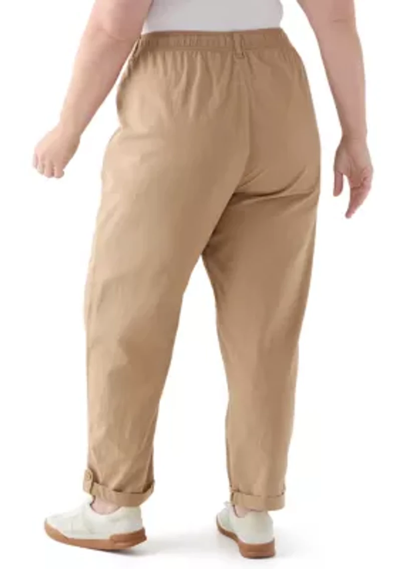 Plus Sheeting Ankle Pants
