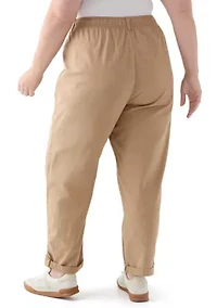 Plus Sheeting Ankle Pants