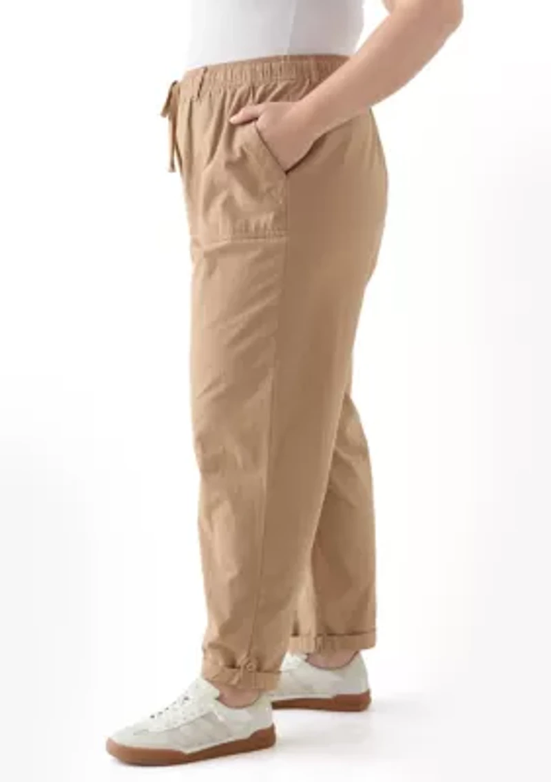 Plus Sheeting Ankle Pants