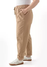 Plus Sheeting Ankle Pants