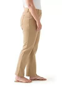 Plus Pull On Straight Leg Denim Pants