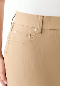 Plus Pull On Straight Leg Denim Pants