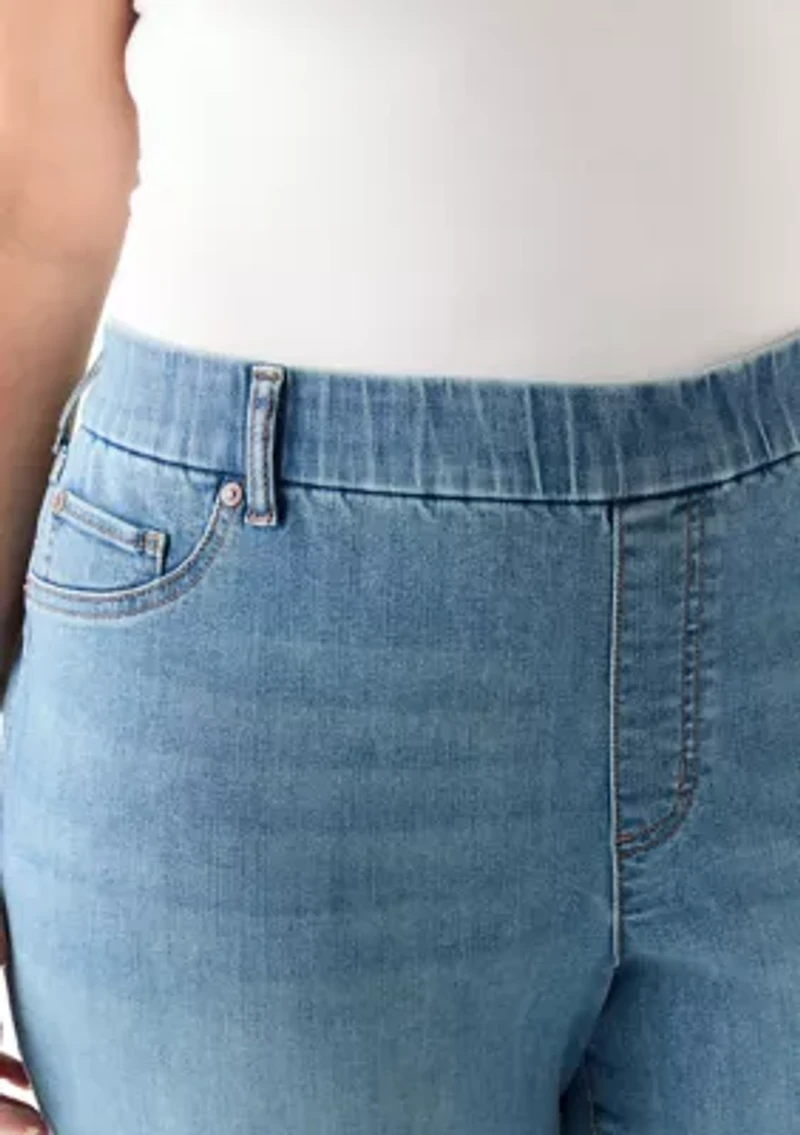 Plus Pull On Straight Leg Jeans