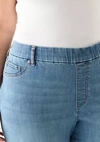 Plus Pull On Straight Leg Jeans