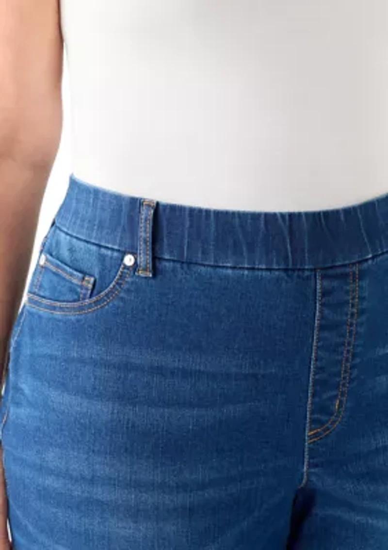 Plus Pull On Straight Leg Jeans
