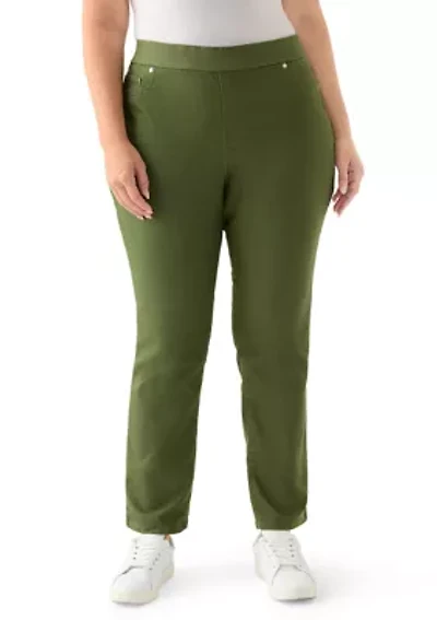 Plus Knit Denim Pants
