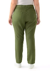 Plus Knit Denim Pants