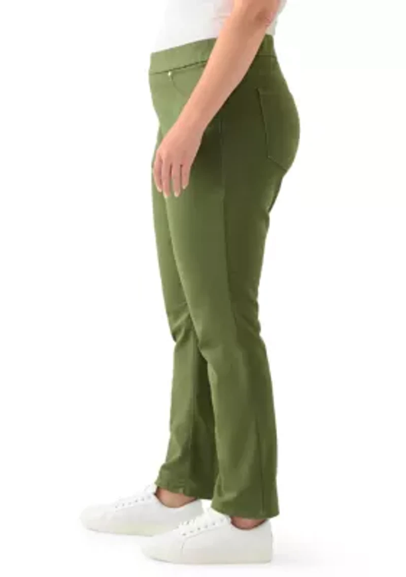 Plus Knit Denim Pants