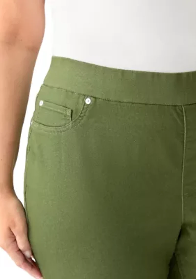 Plus Knit Denim Pants