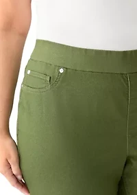 Plus Knit Denim Pants