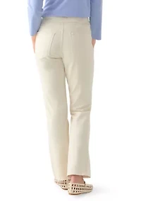 Petite Pull On Straight Leg Denim Jeans