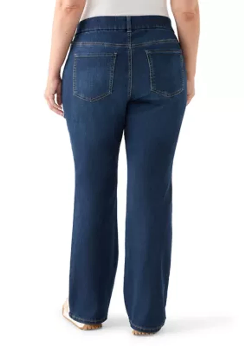 Plus Pull On Bootcut Jeans