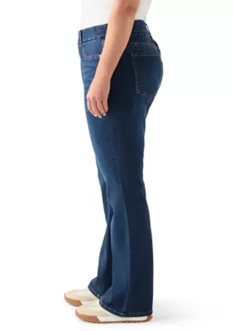 Plus Pull On Bootcut Jeans