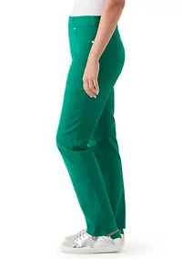 Petite Pull On Straight Leg Pants Denim Jeans
