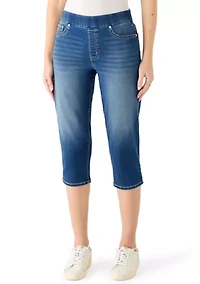 Women's Knit Denim Capri Pants