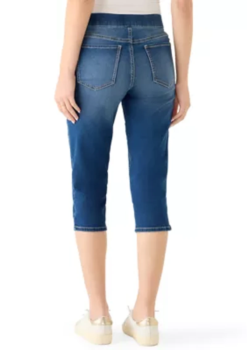 Women's Knit Denim Capri Pants
