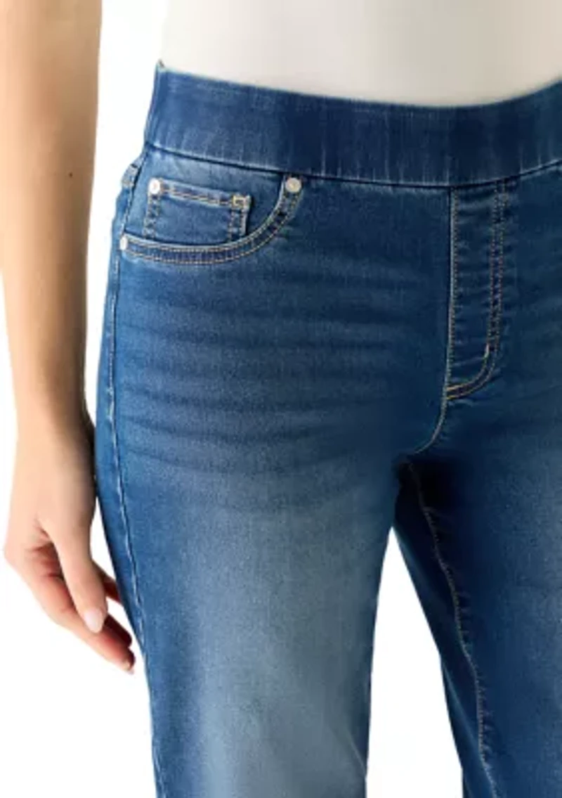 Women's Knit Denim Capri Pants