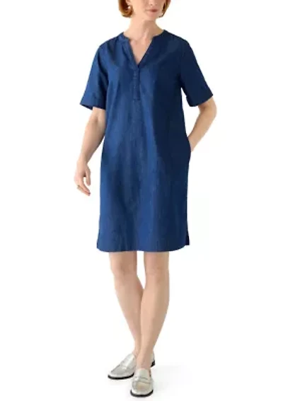 Women's Short Sleeve Denim Dress