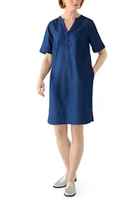 Women's Short Sleeve Denim Dress