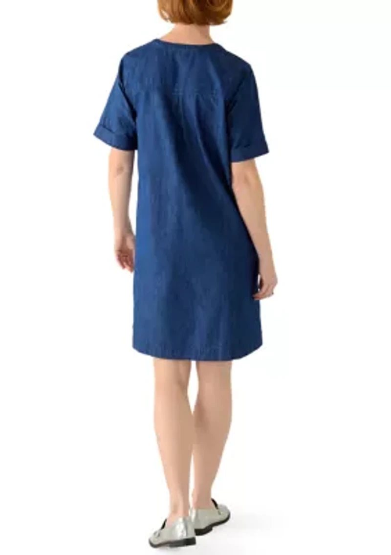 Women's Short Sleeve Denim Dress