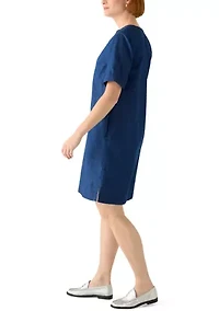 Women's Short Sleeve Denim Dress