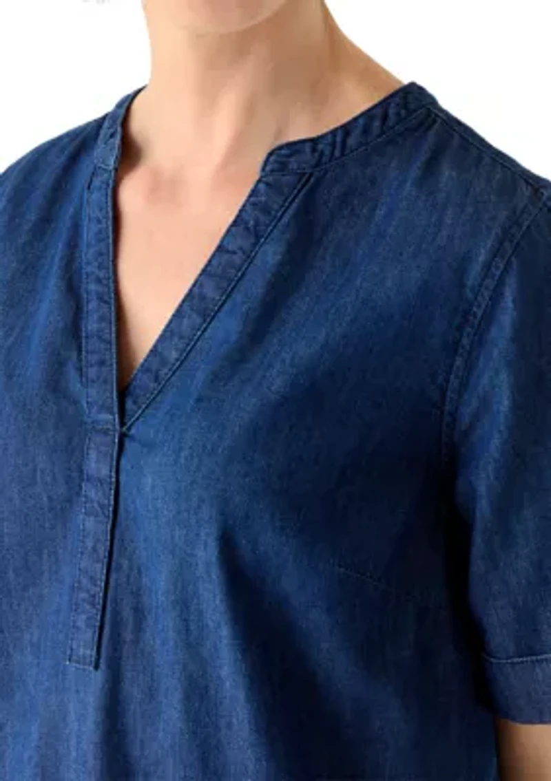 Women's Short Sleeve Denim Dress