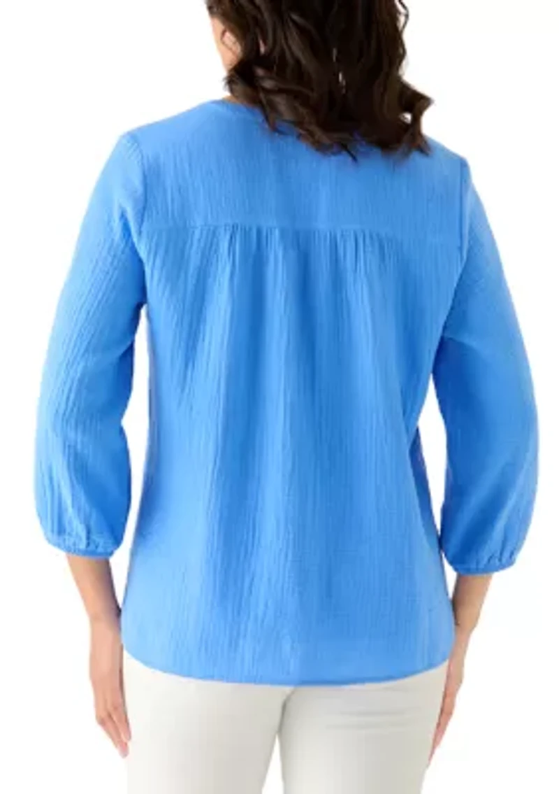 Women's Gauze Popover Top