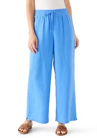 Women's Gauze Pants with Slit Detail
