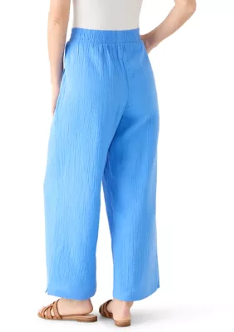 Women's Gauze Pants with Slit Detail