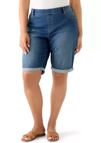 Plus Denim Bermuda Shorts