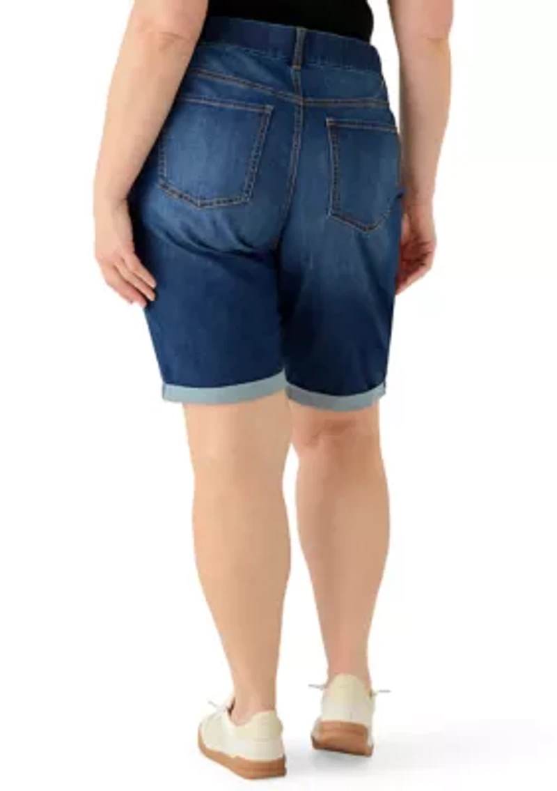 Plus Denim Bermuda Shorts