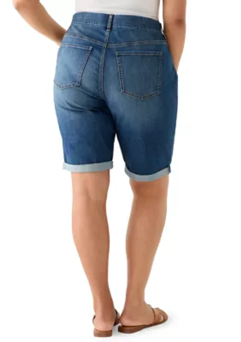 Plus Denim Bermuda Shorts