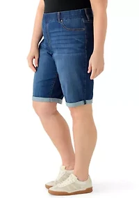 Plus Denim Bermuda Shorts
