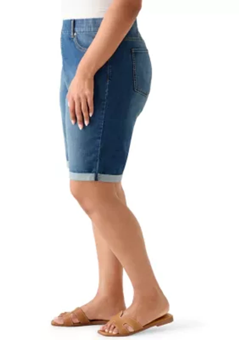 Plus Denim Bermuda Shorts
