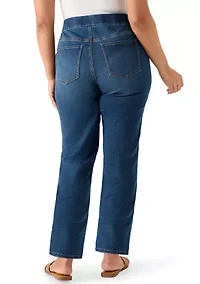 Plus Knit Denim Capri Pants