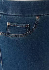 Plus Knit Denim Capri Pants