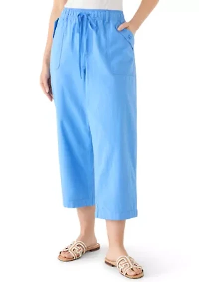 Petite Sheeting Cropped Pants