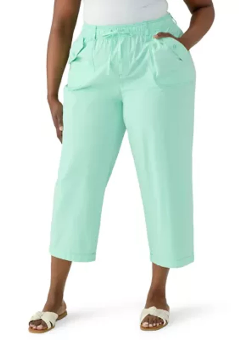 Plus Sheeting Capri Pants