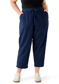 Plus Sheeting Capri Pants