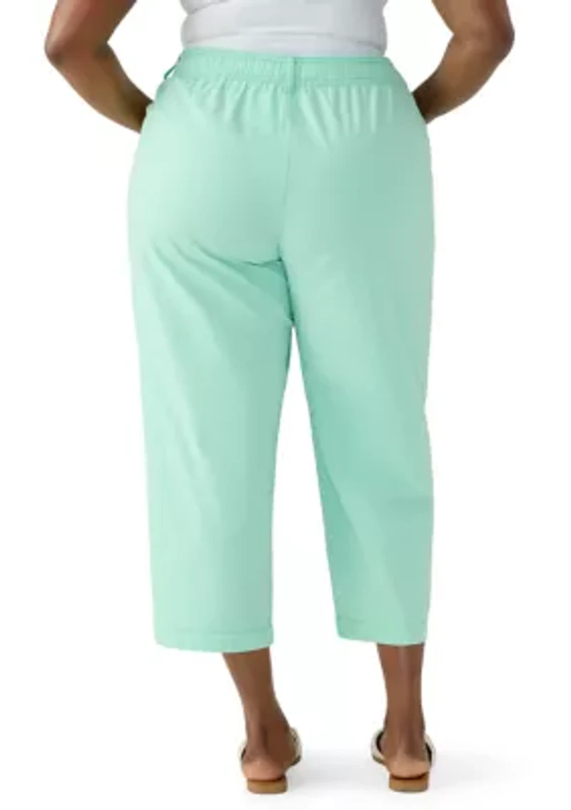 Plus Sheeting Capri Pants