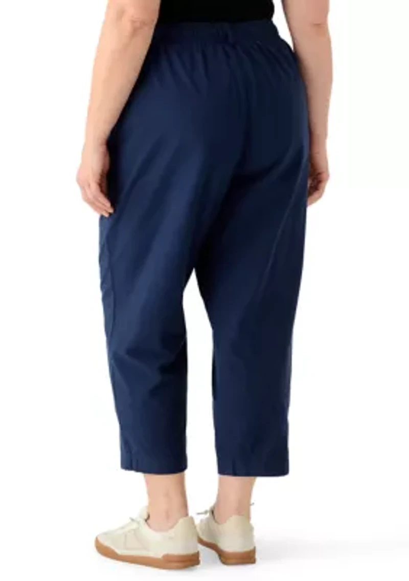 Plus Sheeting Capri Pants