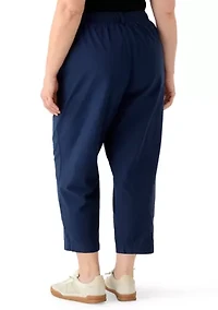 Plus Sheeting Capri Pants