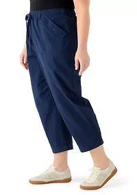 Plus Sheeting Capri Pants