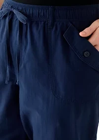 Plus Sheeting Capri Pants