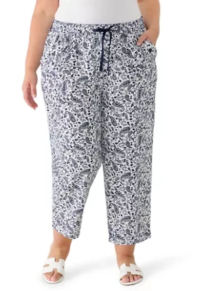 Plus Sheeting Capri Pants