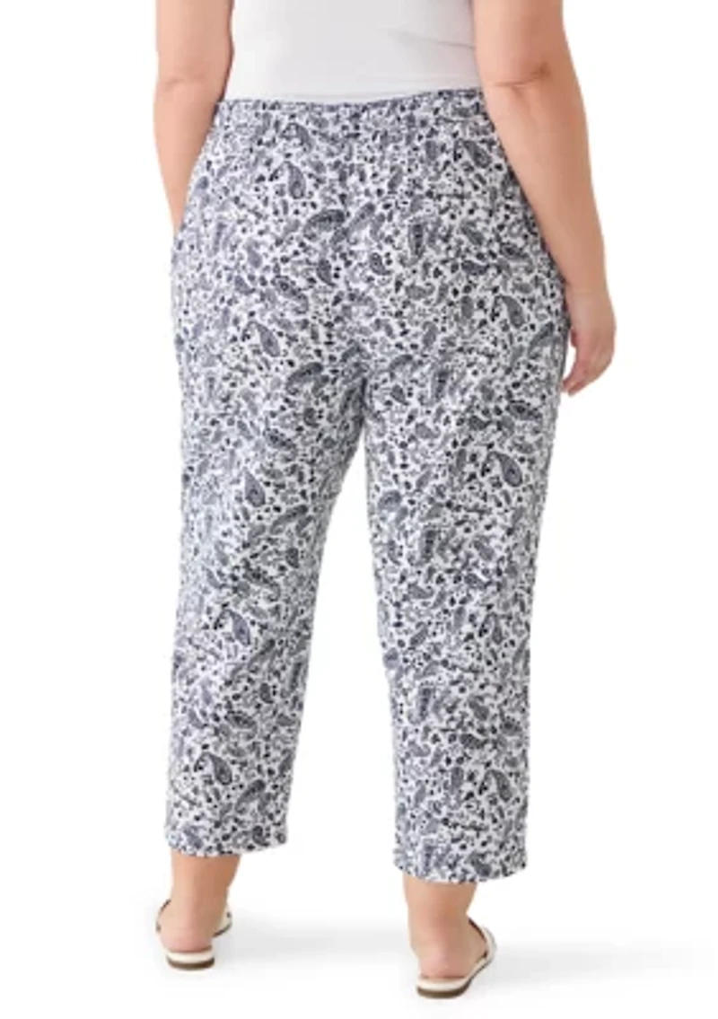 Plus Sheeting Capri Pants