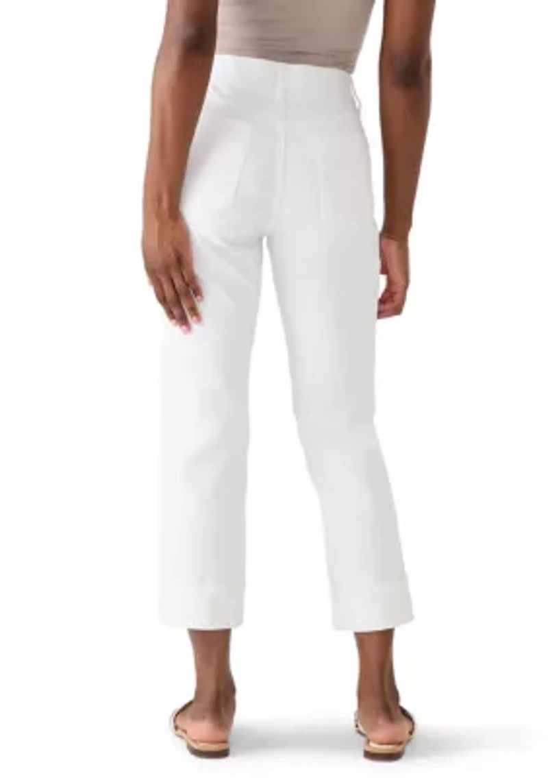 Petite Pull On Straight Leg Cuffed Pants