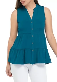 Petite Sleeveless Crepe Tunic